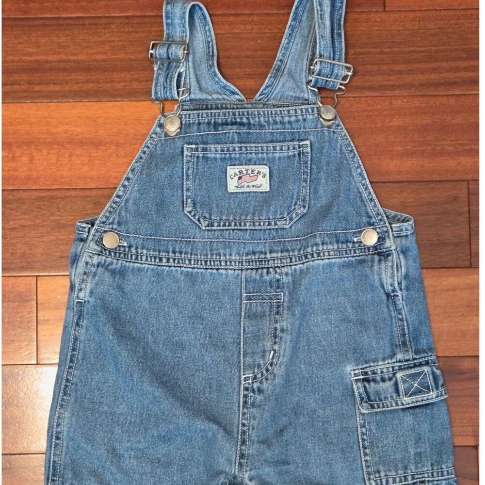 Vintage 80s 90s Carter's 24M Watch the Wear Denim Shortalls Americana